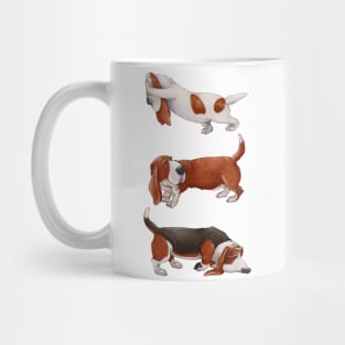 Cute Basset Hound. Funny dogs. Mug